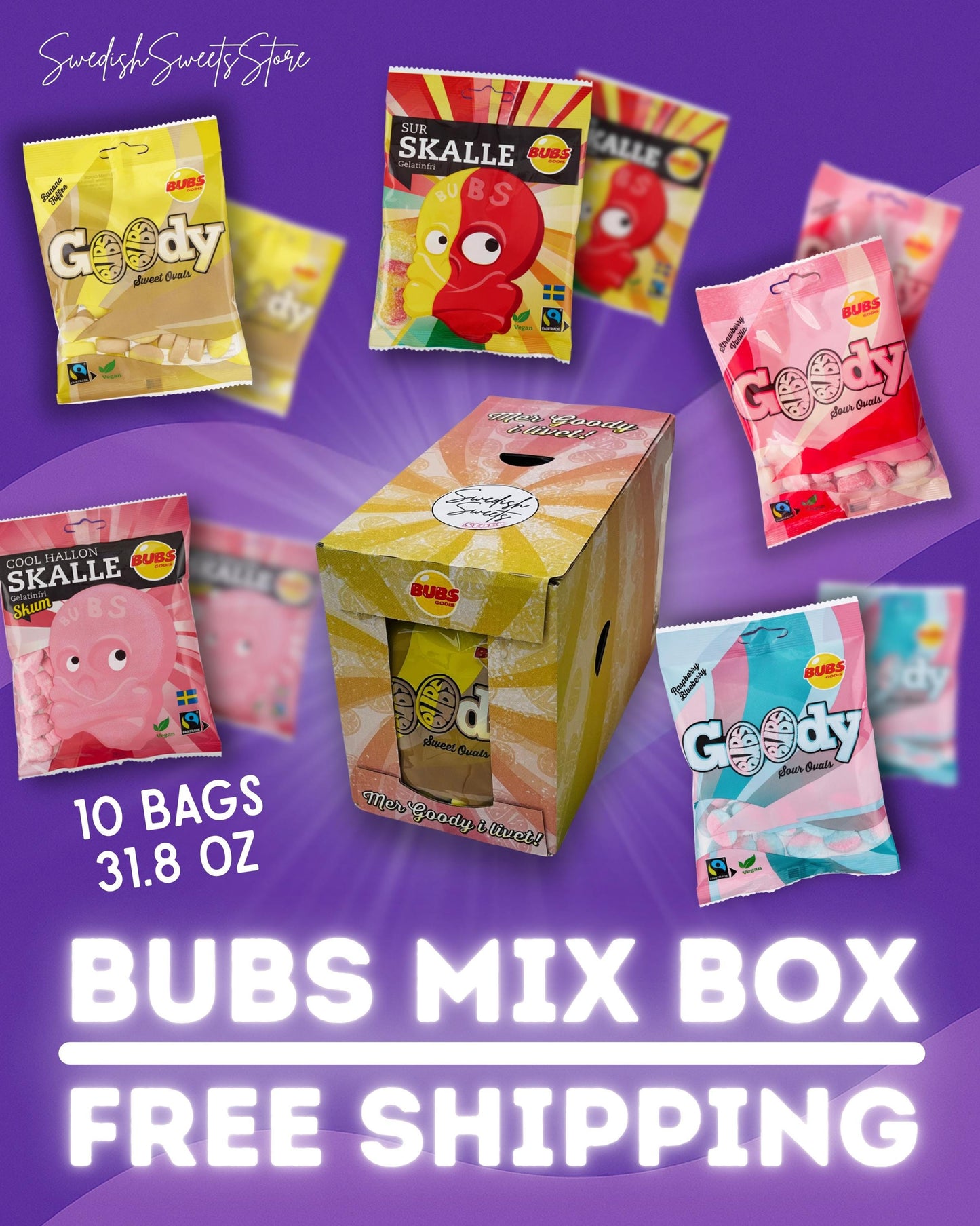 BUBS Vegan Candy Mix Pack – Customizable, Gelatin-Free (10 x 90g)