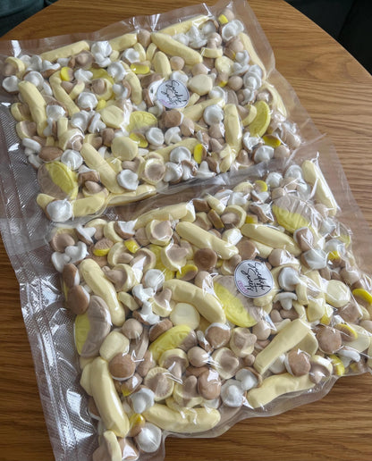 Banana Caramel Swedish Candy Mix | BUBS, Foam, Mushroom Candies (280g)