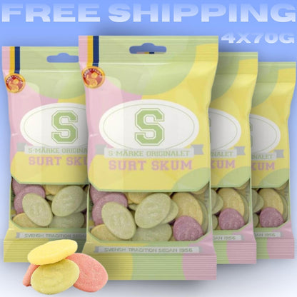 S-Märke Sour Foam Candy, Classic Swedish Treat