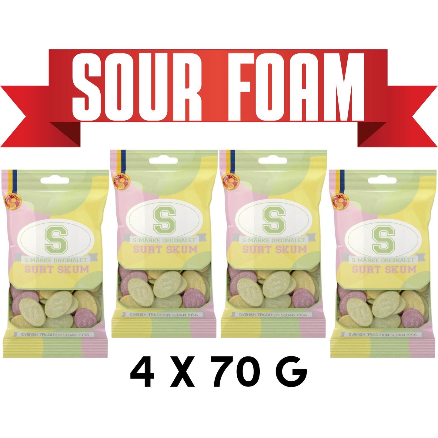 S-Märke Sour Foam Candy, Classic Swedish Treat