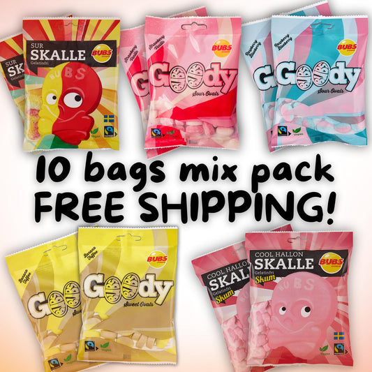 BUBS Vegan Candy Mix Pack – Customizable, Gelatin-Free (10 x 90g)
