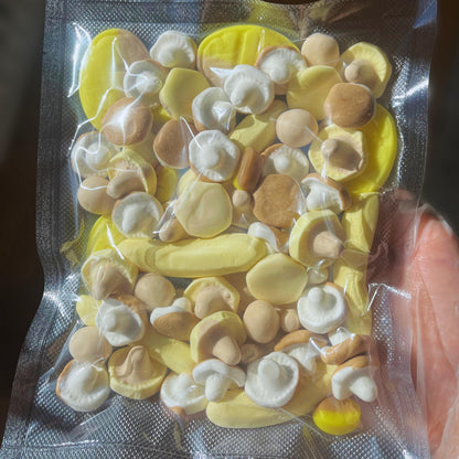 Banana Caramel Swedish Candy Mix | BUBS, Foam, Mushroom Candies (280g)