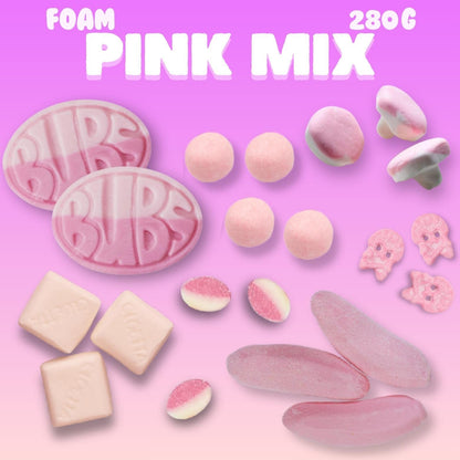 Pink Swedish Candy Mix | Vegan Gummies, Strawberry, BUBS (280g)