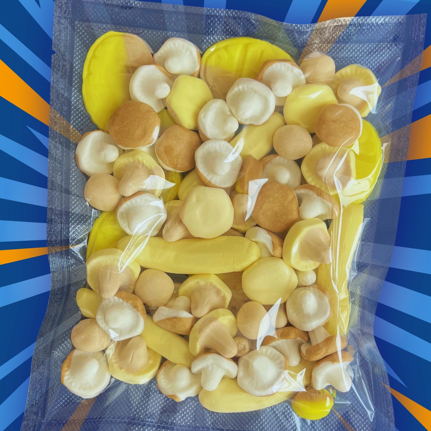 Banana Caramel Swedish Candy Mix | BUBS, Foam, Mushroom Candies (280g)