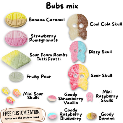 Authentic Swedish Candy Foam & Sour Skulls Mix (2kg / 4.4 lbs) – Premium Customizable Pick and Mix Sweets